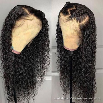 Closure Wig Brazilian water Wave Wig Glueless Pre Plucked Remy human hair medical wigs For Black Women